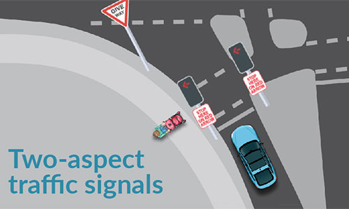 Two-aspect traffic signals