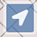 White arrow on blue background